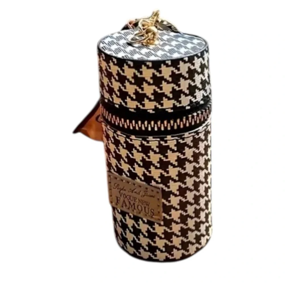1 PIECE MINI HOUNDSTOOTH ZIPPERED BAGCHARM NIP - Picture 1 of 2